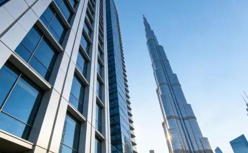 The Emaar Square office building beside the Burj Khalifa